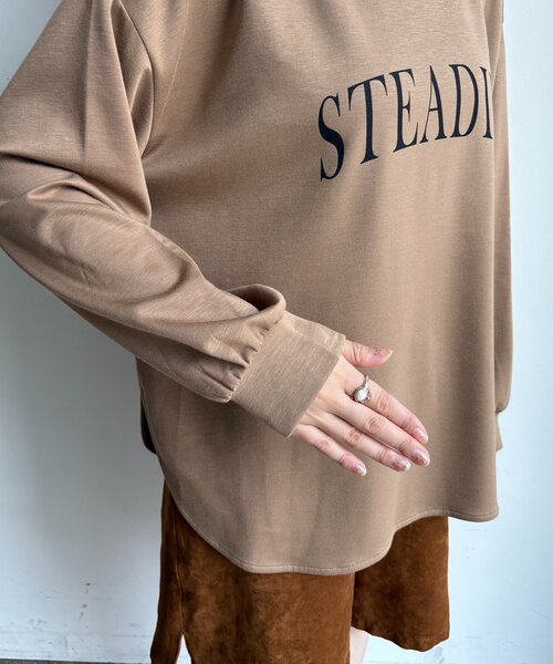DouDou(ドゥドゥ)の「前後ロゴポンチョプルオーバー(Tシャツ/カットソー・レディース・ブラック/ベージュ/オフホワイト・FREE)」の20枚目の写真