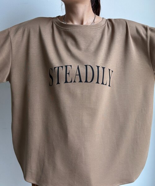 DouDou(ドゥドゥ)の「前後ロゴポンチョプルオーバー(Tシャツ/カットソー・レディース・ブラック/ベージュ/オフホワイト・FREE)」の22枚目の写真