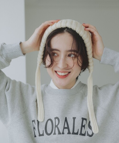 HIGHLAND 2000（ハイランドトゥーサウザンド）の「HIGHLAND 2000 / Bonnet with 23cm Tasseles（ニットキャップ/ビーニー・レディース・オフホワイト/ブラック・ONE SIZE）」の3枚目の写真