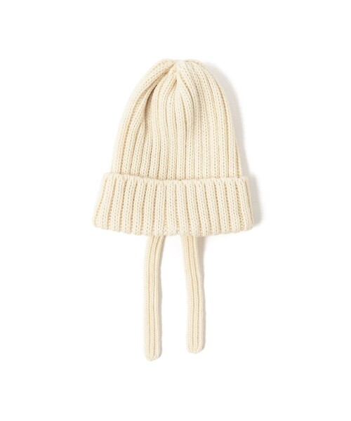 HIGHLAND 2000（ハイランドトゥーサウザンド）の「HIGHLAND 2000 / Bonnet with 23cm Tasseles（ニットキャップ/ビーニー・レディース・オフホワイト/ブラック・ONE SIZE）」の4枚目の写真