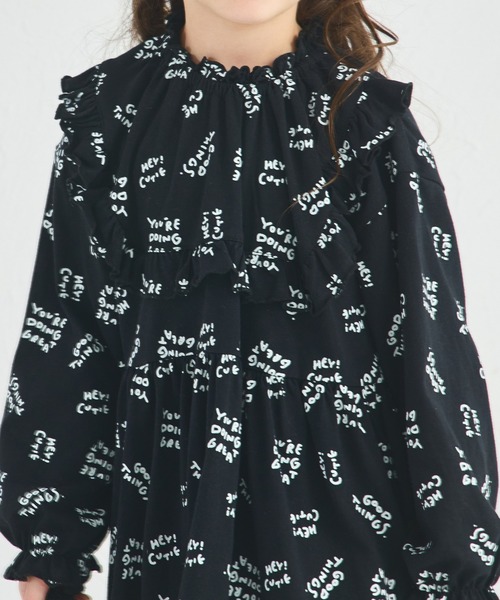 pairmanon(ペアマノン)の「【綿100%】アソート 総柄 フリル TシャツOP(ワンピース・キッズ・ブラック/ブラウン/ベージュ・100/110/120/130/140/150/90)」の17枚目の写真