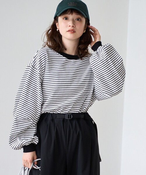 coen(コーエン)の「【再入荷・新色登場】USAコットンボリュームスリーブロンTEE(Tシャツ/カットソー・レディース・ブラック/オフホワイト/その他2/その他1・L/M)」の3枚目の写真