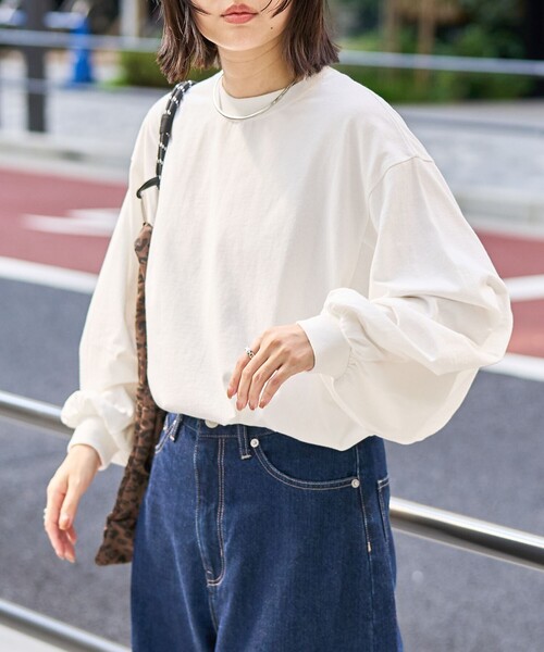 coen(コーエン)の「【再入荷・新色登場】USAコットンボリュームスリーブロンTEE(Tシャツ/カットソー・レディース・ブラック/オフホワイト/その他2/その他1・L/M)」の5枚目の写真