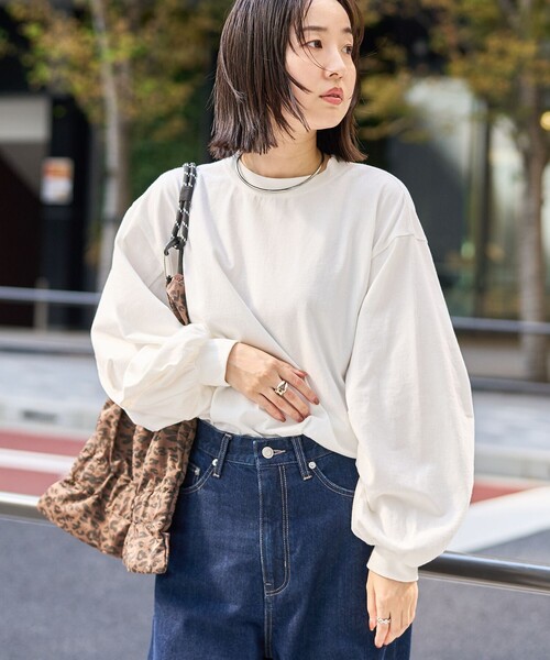 coen(コーエン)の「【再入荷・新色登場】USAコットンボリュームスリーブロンTEE(Tシャツ/カットソー・レディース・ブラック/オフホワイト/その他2/その他1・L/M)」の6枚目の写真