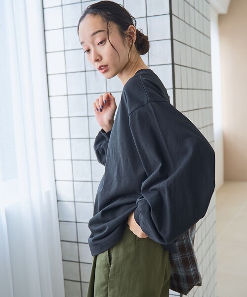 coen(コーエン)の「【再入荷・新色登場】USAコットンボリュームスリーブロンTEE(Tシャツ/カットソー・レディース・ブラック/オフホワイト/その他2/その他1・L/M)」の8枚目の写真