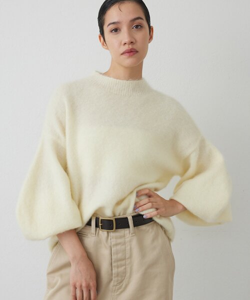 THE PAUSE(ザ ポーズ)の「【THE PAUSE】バレルスリーブニット(ニット/セーター・レディース・イエロー/オフホワイト/ベージュ/ブラック・FREE)」の4枚目の写真