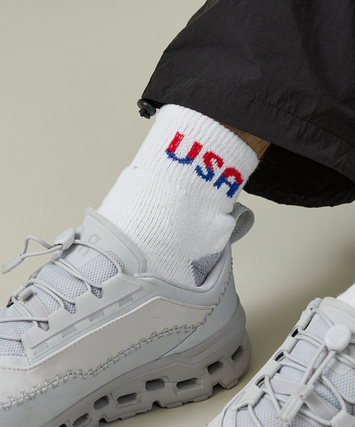 Railroad Sock(レイルロードソック)の「【RAILROAD SOCK /レイルロードソック】 TEAM USAクォーターソックス 3足セット(ソックス/靴下・メンズ・ホワイト・1/2)」の2枚目の写真