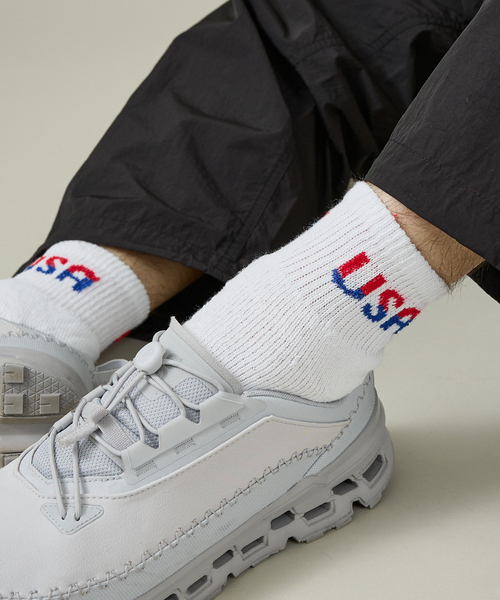 Railroad Sock(レイルロードソック)の「【RAILROAD SOCK /レイルロードソック】 TEAM USAクォーターソックス 3足セット(ソックス/靴下・メンズ・ホワイト・1/2)」の3枚目の写真