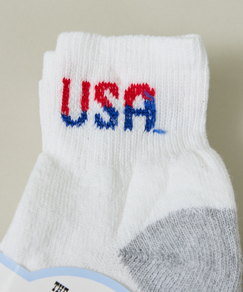 Railroad Sock(レイルロードソック)の「【RAILROAD SOCK /レイルロードソック】 TEAM USAクォーターソックス 3足セット(ソックス/靴下・メンズ・ホワイト・1/2)」の8枚目の写真