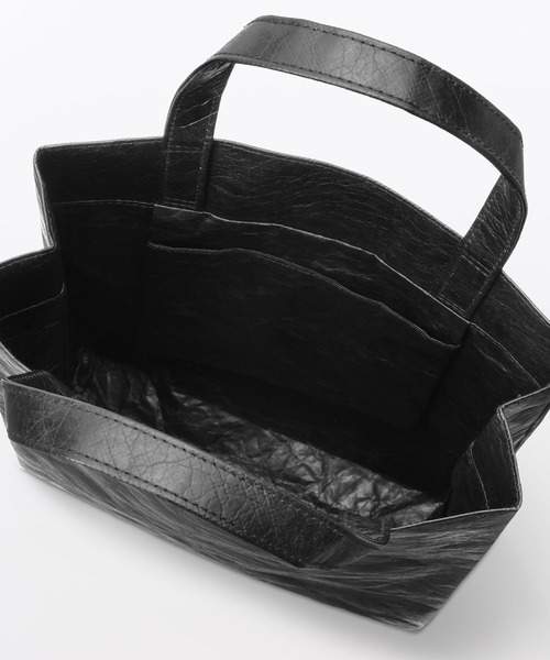 MUJI Labo(ムジラボ)の「〔MUJI Labo〕ペーパーライクトートバッグ 内ポケット付き(トートバッグ・メンズ・ベージュ/スミクロ/ブラック・FREE)」の5枚目の写真