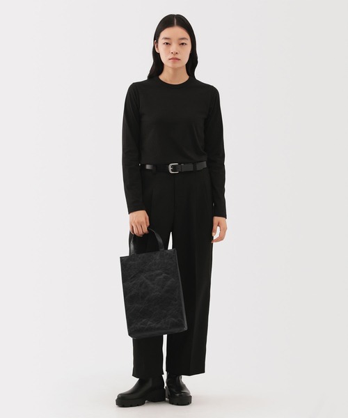 MUJI Labo(ムジラボ)の「〔MUJI Labo〕ペーパーライクトートバッグ 内ポケット付き(トートバッグ・メンズ・ベージュ/スミクロ/ブラック・FREE)」の8枚目の写真