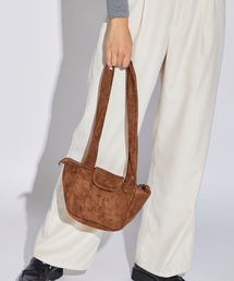 Faux Suede Handle Gathered Tote Bag / フェイクスエード ギャザーハンドルトートバッグ