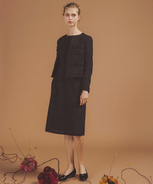 TOCCA（トッカ）の「MIST TWEED ジャケット（ノーカラージャケット・レディース・ブラック系5/ピンク系5・0/2/4/6）」の6枚目の写真