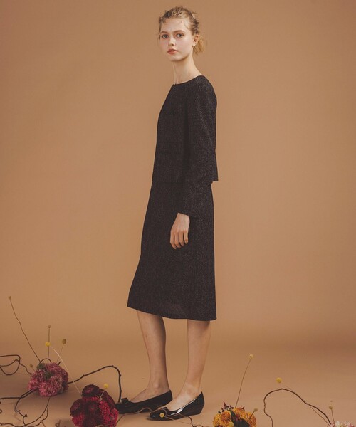 TOCCA（トッカ）の「MIST TWEED ジャケット（ノーカラージャケット・レディース・ブラック系5/ピンク系5・0/2/4/6）」の7枚目の写真