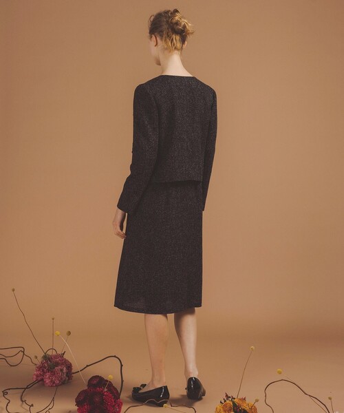 TOCCA（トッカ）の「MIST TWEED ジャケット（ノーカラージャケット・レディース・ブラック系5/ピンク系5・0/2/4/6）」の8枚目の写真