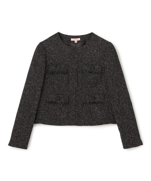 TOCCA（トッカ）の「MIST TWEED ジャケット（ノーカラージャケット・レディース・ブラック系5/ピンク系5・0/2/4/6）」の9枚目の写真