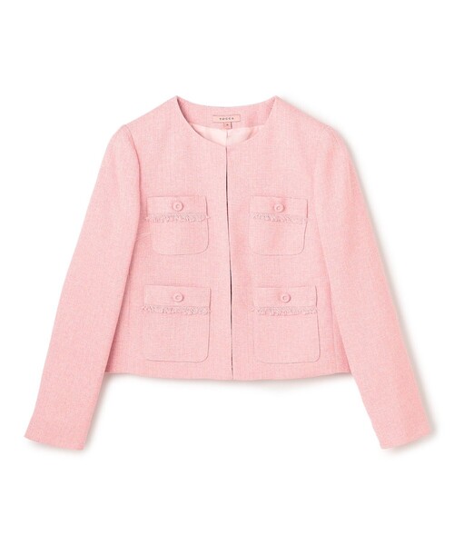 TOCCA（トッカ）の「MIST TWEED ジャケット（ノーカラージャケット・レディース・ブラック系5/ピンク系5・0/2/4/6）」の10枚目の写真
