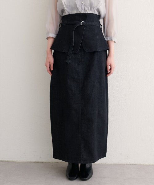 natural couture（ナチュラルクチュール）の「コルセットベルトデニムスカート（スカート・レディース・ブラック/ピンク/インディゴブルー・FREE）」の11枚目の写真