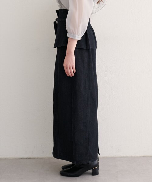 natural couture（ナチュラルクチュール）の「コルセットベルトデニムスカート（スカート・レディース・ブラック/ピンク/インディゴブルー・FREE）」の9枚目の写真
