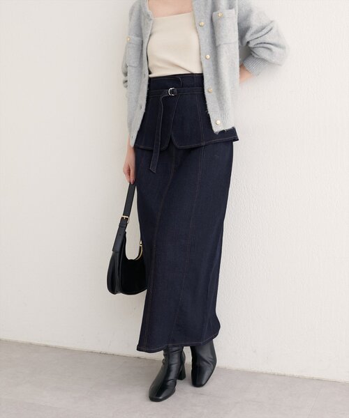 natural couture（ナチュラルクチュール）の「コルセットベルトデニムスカート（スカート・レディース・ブラック/ピンク/インディゴブルー・FREE）」の20枚目の写真