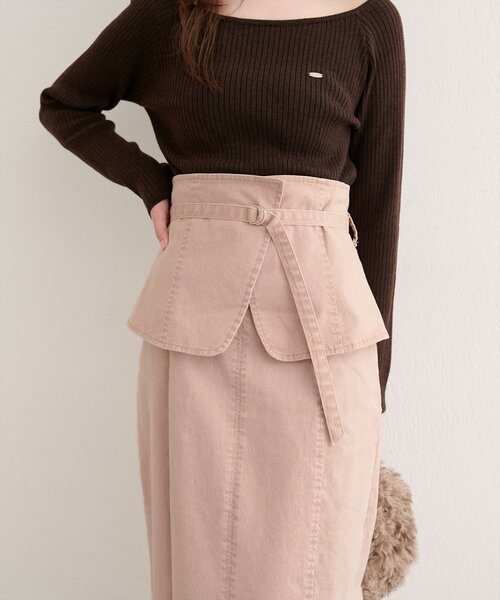 natural couture（ナチュラルクチュール）の「コルセットベルトデニムスカート（スカート・レディース・ブラック/ピンク/インディゴブルー・FREE）」の22枚目の写真