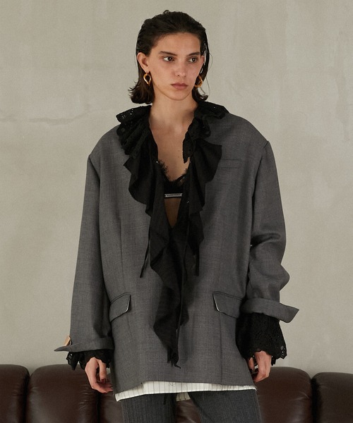 プランクプロジェクト　エンブロイダリーラッフルブラウス エンブロイダリーラッフルブラウス / Embroidered Ruffled Blouse