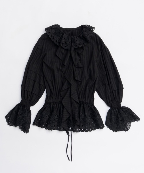 プランクプロジェクト　エンブロイダリーラッフルブラウス エンブロイダリーラッフルブラウス / Embroidered Ruffled Blouse
