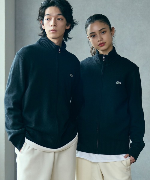 ハイネックフルジップ ウールニットセーター / ドライバーズニット ハイネックフルジップ ウールニットセーター / ドライバーズニット