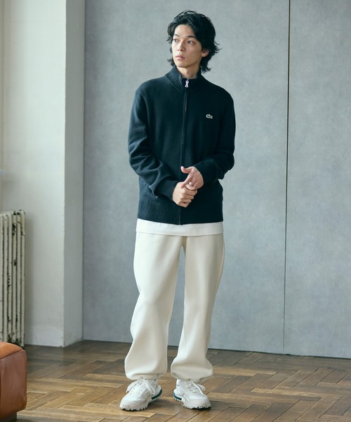 LACOSTE(ラコステ)の「ハイネックフルジップ ウールニットセーター / ドライバーズニット(ニット/セーター・メンズ・グレー/ブラック/ネイビー・3/2/4/5)」の17枚目の写真