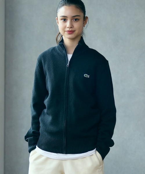 LACOSTE(ラコステ)の「ハイネックフルジップ ウールニットセーター / ドライバーズニット(ニット/セーター・メンズ・グレー/ブラック/ネイビー・3/2/4/5)」の8枚目の写真