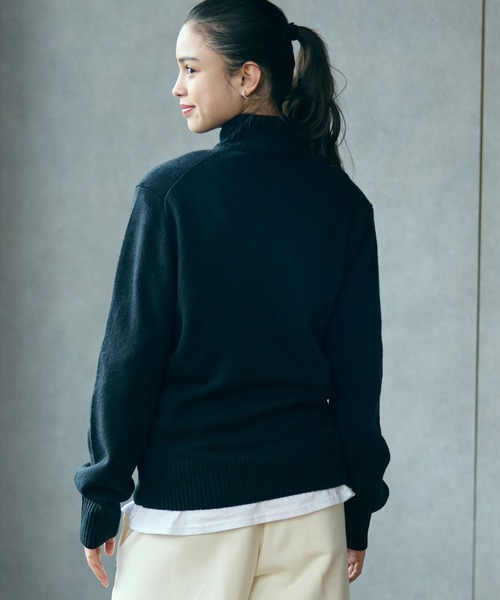 LACOSTE(ラコステ)の「ハイネックフルジップ ウールニットセーター / ドライバーズニット(ニット/セーター・メンズ・グレー/ブラック/ネイビー・3/2/4/5)」の13枚目の写真