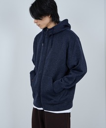 NAVY MAC-HEAT 裏ボアZIPパーカー