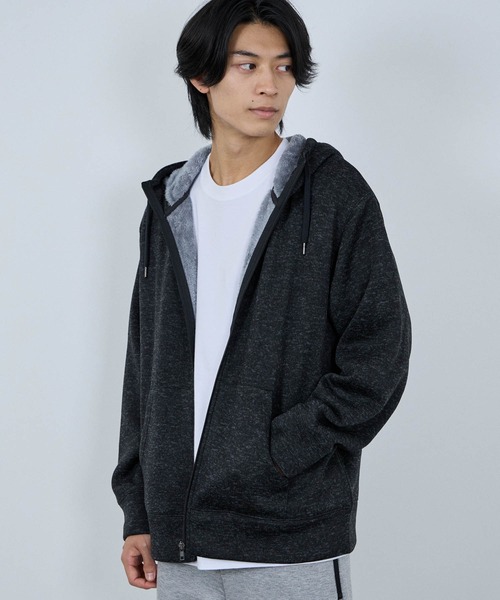 NAVY(ネイビー)の「NAVY MAC-HEAT 裏ボアZIPパーカー(パーカー・メンズ・グレー/ブラック/ネイビー・XL/L/M/S)」の2枚目の写真