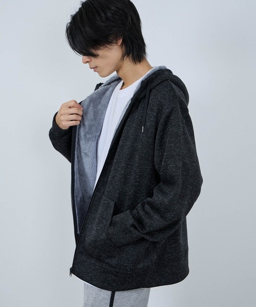 NAVY(ネイビー)の「NAVY MAC-HEAT 裏ボアZIPパーカー(パーカー・メンズ・グレー/ブラック/ネイビー・XL/L/M/S)」の16枚目の写真
