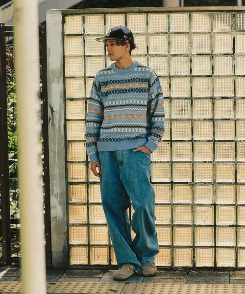 417 EDIFICE（フォーワンセブンエディフィス）の「フェアアイルクルーニット（ニット/セーター・メンズ・ブルー/カーキ/ベージュ・LARGE/MEDIUM）」の8枚目の写真