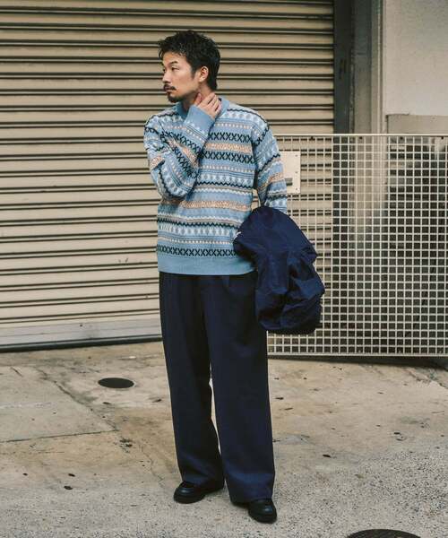 417 EDIFICE（フォーワンセブンエディフィス）の「フェアアイルクルーニット（ニット/セーター・メンズ・ブルー/カーキ/ベージュ・LARGE/MEDIUM）」の9枚目の写真