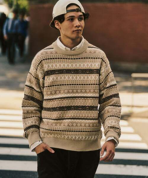 417 EDIFICE（フォーワンセブンエディフィス）の「フェアアイルクルーニット（ニット/セーター・メンズ・ブルー/カーキ/ベージュ・LARGE/MEDIUM）」の18枚目の写真