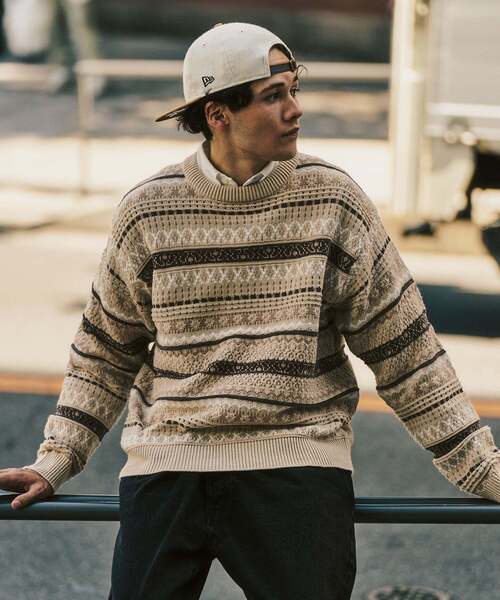 417 EDIFICE（フォーワンセブンエディフィス）の「フェアアイルクルーニット（ニット/セーター・メンズ・ブルー/カーキ/ベージュ・LARGE/MEDIUM）」の19枚目の写真