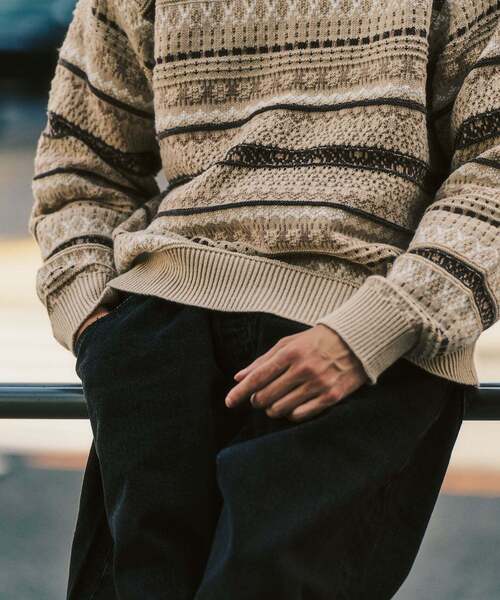 417 EDIFICE（フォーワンセブンエディフィス）の「フェアアイルクルーニット（ニット/セーター・メンズ・ブルー/カーキ/ベージュ・LARGE/MEDIUM）」の22枚目の写真