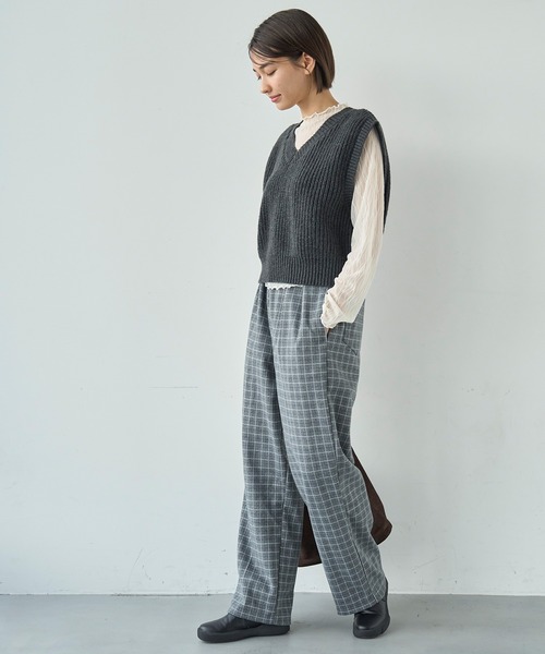 mil(ミル)の「前後2way 畦編みニットベスト【585105】(ベスト・レディース・チャコールグレー/モカ/ライトグレー・ONE SIZE)」の13枚目の写真