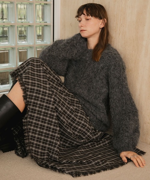 forksy.】オーバーサイズMIXシャギーニットプルオーバー forksy.│MONO