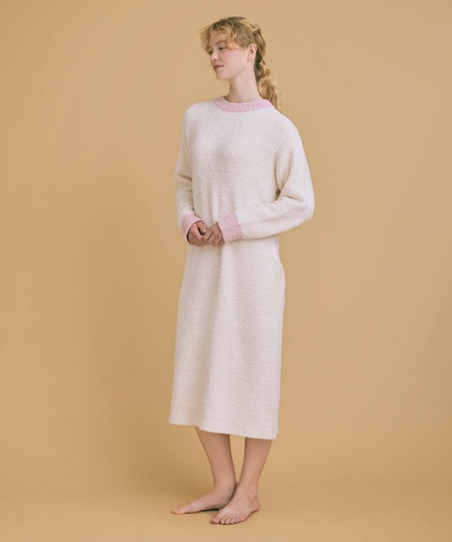 une nana cool(ウンナナクール)の「カラーブロッキング ワンピース(ルームワンピース・レディース・ブラウン/クリーム・M-L)」の1枚目の写真