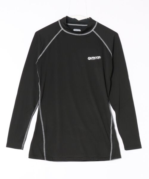 OUTDOOR PRODUCTS(アウトドアプロダクツ)の「【OUTDOOR/アウトドア】コンプレッションモック/長袖 モックネック ハイネック インナーウェア ベースレイヤースポーツ トレーニング ランニング 登山 吸汗速乾 ストレッチ(Tシャツ/カットソー・メンズ・ブラック×シルバー/ブラック×ゴールド・MEDIUM/LARGE/X-LARGE)」の4枚目の写真