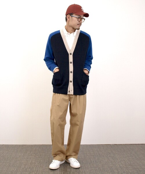 J.PRESS YORK STREET（ジェイプレスヨークストリート）の「【UNISEX】ウールカシミヤ カーディガン（カーディガン/ボレロ・メンズ・ネイビー系8/アイボリー系8/ネイビー系/アイボリー系・LARGE/MEDIUM/SMALL）」の5枚目の写真