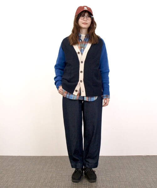 J.PRESS YORK STREET（ジェイプレスヨークストリート）の「【UNISEX】ウールカシミヤ カーディガン（カーディガン/ボレロ・メンズ・ネイビー系8/アイボリー系8/ネイビー系/アイボリー系・LARGE/MEDIUM/SMALL）」の8枚目の写真