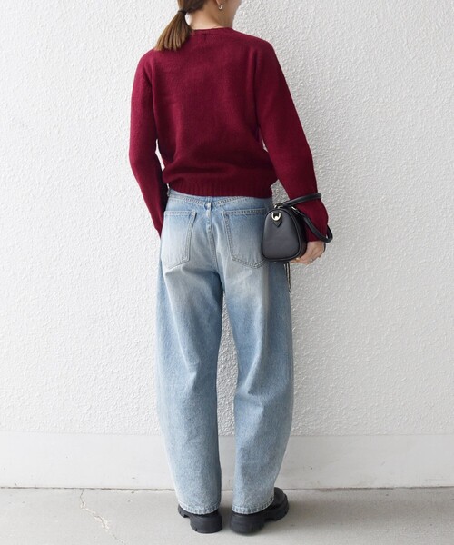 Harley of Scotland（ハーレーオブスコットランド）の「【SHIPS any別注】Harley of Scotland:〈手洗い可能〉シェットランド クルーネック ニット 25AW（ニット/セーター・レディース・ワイン/ブルー/ピンク・ONE SIZE）」の10枚目の写真