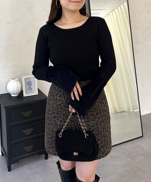 prose verse（プロズヴェール）の「袖シャギーニットトップス（ニット/セーター・レディース・ブラック系その他/ピンク/アイボリー/ブラック・LARGE/MEDIUM）」の3枚目の写真