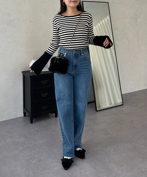 prose verse（プロズヴェール）の「袖シャギーニットトップス（ニット/セーター・レディース・ブラック系その他/ピンク/アイボリー/ブラック・LARGE/MEDIUM）」の11枚目の写真