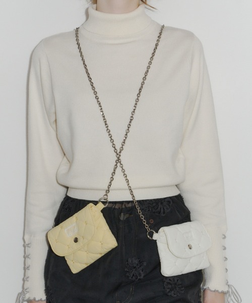 idem（イデム）の「paddet chain pouch bag / 中綿ショルダーバッグ（ショルダーバッグ・レディース・アイボリー/イエロー・FREE）」の9枚目の写真