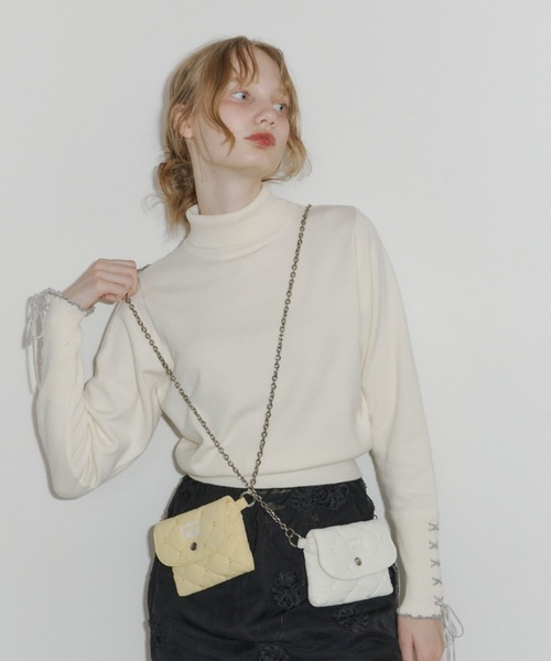 idem（イデム）の「paddet chain pouch bag / 中綿ショルダーバッグ（ショルダーバッグ・レディース・アイボリー/イエロー・FREE）」の8枚目の写真